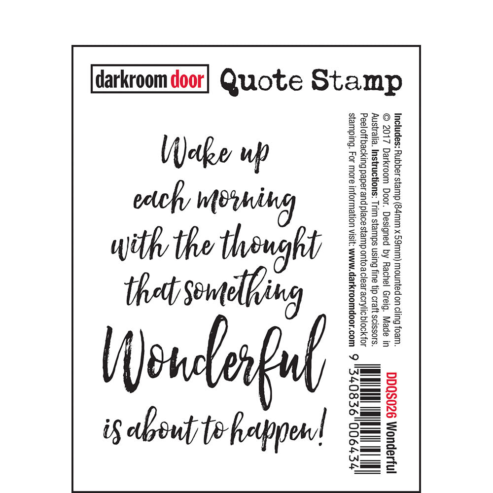 Darkroom Door Stamp Quote - Wonderful