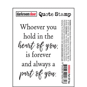 Darkroom Door Stamp Quote - Part of You