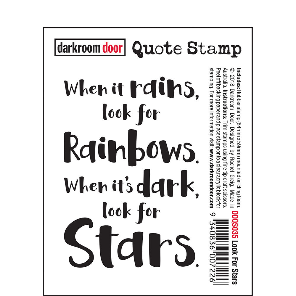 Darkroom Door Stamp Quote - Look for Stars