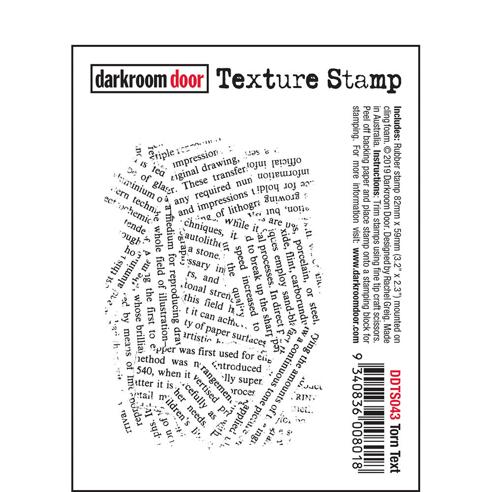 Darkroom Door Stamp Texture - Torn Text