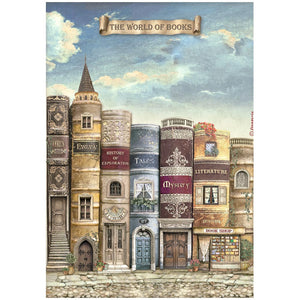 Stamperia Rice Paper - Vintage Library: The World Of Book