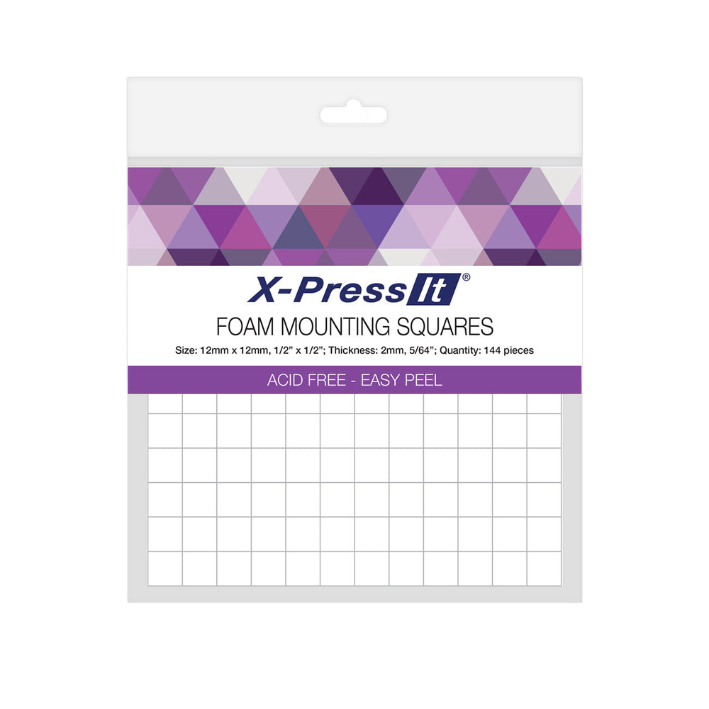 X-Press it Foam Mounting Squares - 12mm / 144pcs