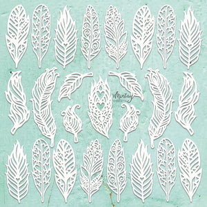 Mintay Chipboard 12" x 12" - Feathers