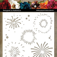 Paper Rose Stencil - Fireworks