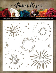Paper Rose Stencil - Fireworks
