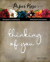 Paper Rose Die Set - Thinking of You Fine Script Layered
