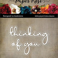 Paper Rose Die Set - Thinking of You Fine Script Layered