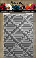 Paper Rose Embossing Folder 5" x 7" - 3D Striped Diamond
