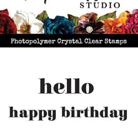 Paper Rose Stamp - Hello Happy Birthday