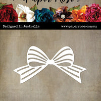 Paper Rose Die - Striped Bow Small