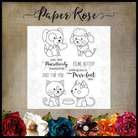 Paper Rose Stamp set - Animal Love