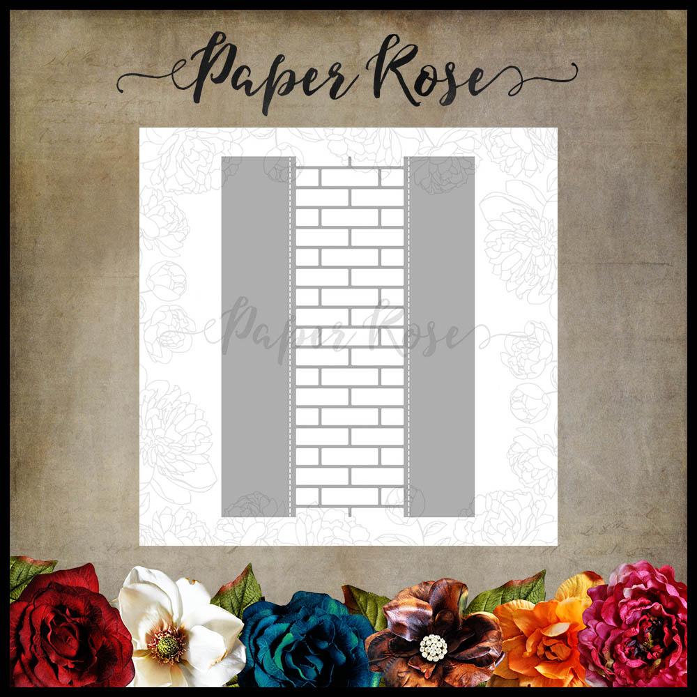 Paper Rose Die - Brick  Wall Border