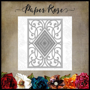 Paper Rose Die set - Diamond Vine Background