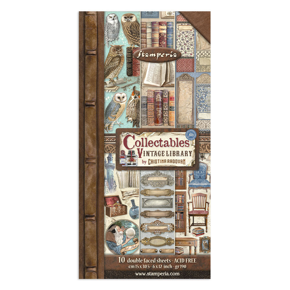 Stamperia Collectables Paper Pad - Vintage Library