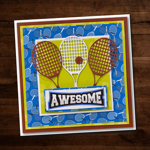 Paper Rose Die Set - Tennis Racket & Ball