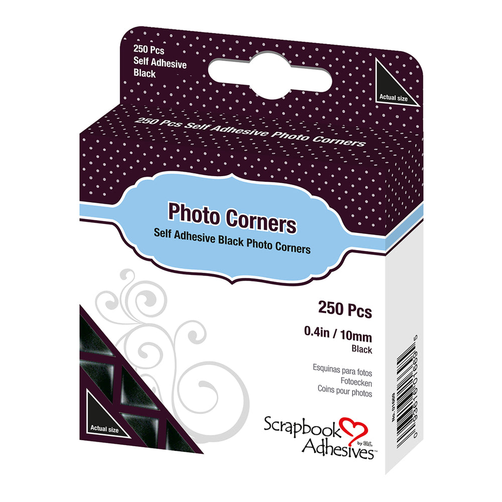 Scrapbook Adhesives Photo Corners - Black
