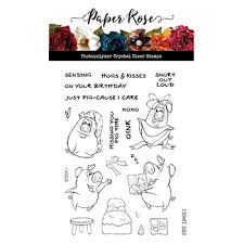Paper Rose Stamp set - Hogs & Kisses