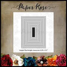 Paper Rose Die Set - Stitched Rectangles USA