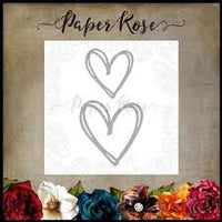 Paper Rose Die set - Scribble Hearts 2