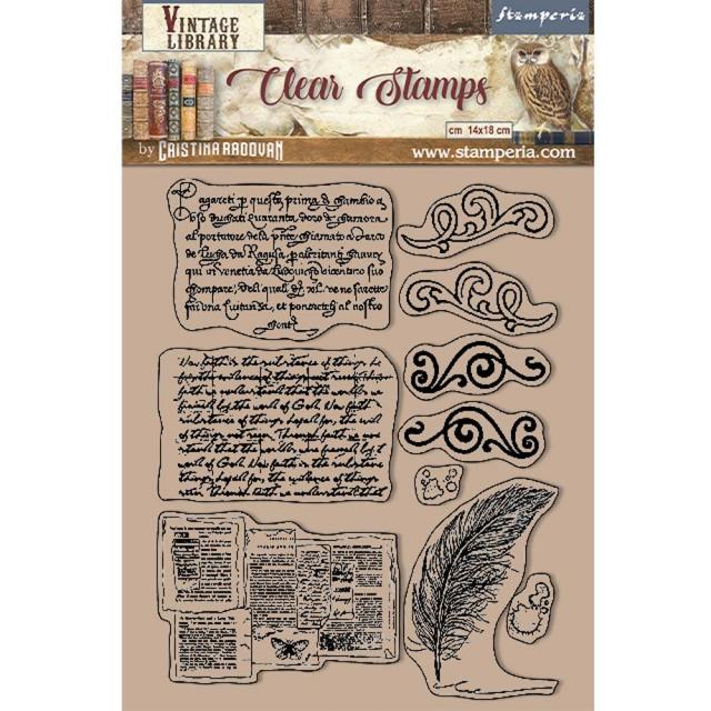 Stamperia Stamp Set - Vintage Library: Calligraphy