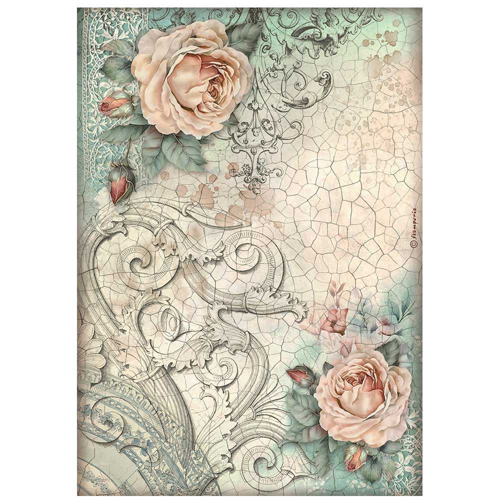Stamperia A4 Rice Paper - Brocante Antiques Roses