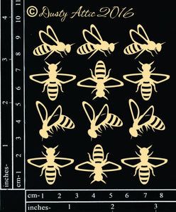 Dusty Attic Chipboard - Bees