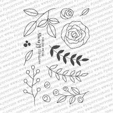 Paper Rose Stamp set - Ella's Garden Scribble Leaves