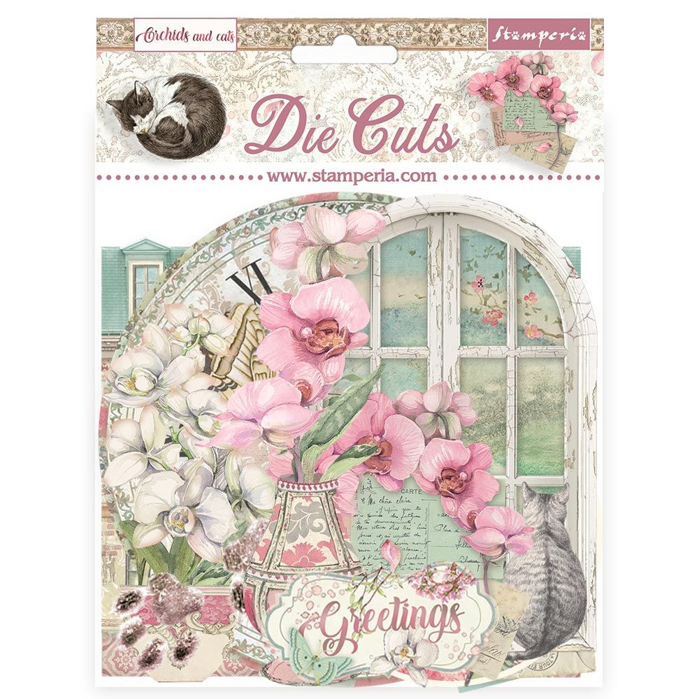 Stamperia Die cuts assorted - Orchids and Cats