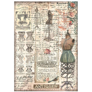 Stamperia A4 Rice Paper - Brocante Antiques Mannequin