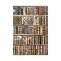 Stamperia Rice Paper A6 Backgrounds - Vintage Library 8pk
