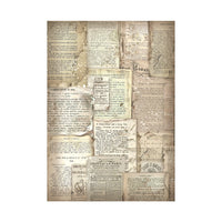 Stamperia Rice Paper A6 Backgrounds - Vintage Library 8pk
