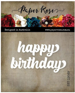 Paper Rose Die Set - Happy Birthday Chunky Script