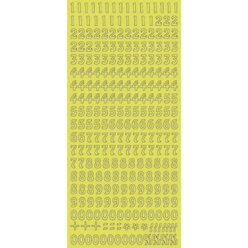 Sticker Sheet - Numbers Gold